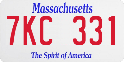 MA license plate 7KC331