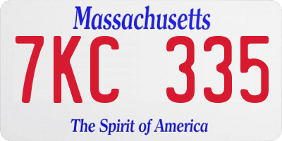 MA license plate 7KC335