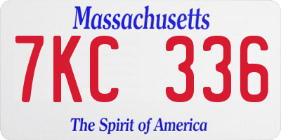MA license plate 7KC336