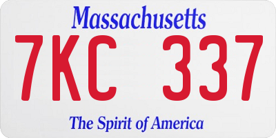 MA license plate 7KC337