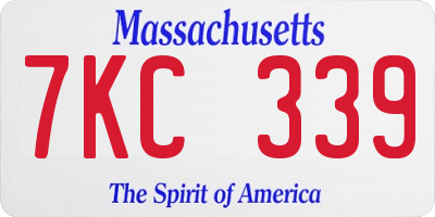 MA license plate 7KC339