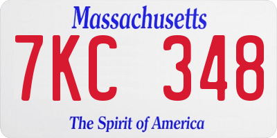 MA license plate 7KC348
