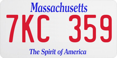MA license plate 7KC359