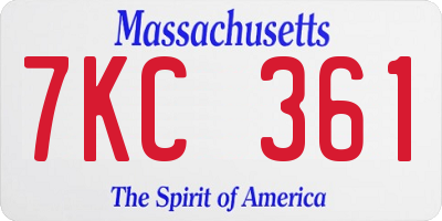 MA license plate 7KC361
