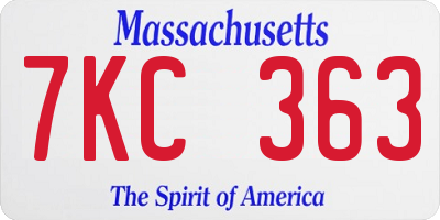 MA license plate 7KC363