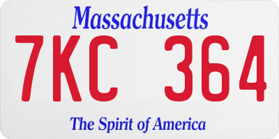 MA license plate 7KC364