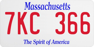 MA license plate 7KC366