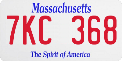 MA license plate 7KC368