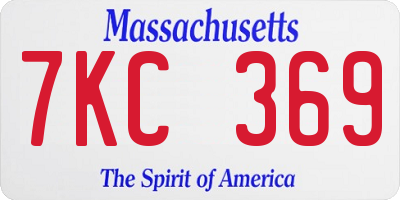 MA license plate 7KC369