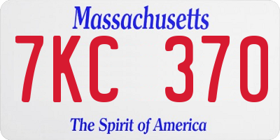 MA license plate 7KC370