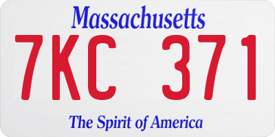 MA license plate 7KC371