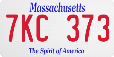MA license plate 7KC373