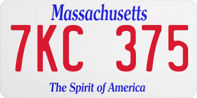 MA license plate 7KC375
