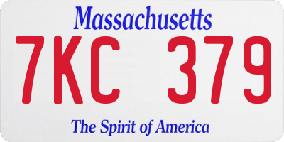 MA license plate 7KC379