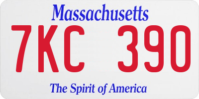 MA license plate 7KC390