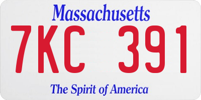 MA license plate 7KC391