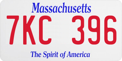 MA license plate 7KC396