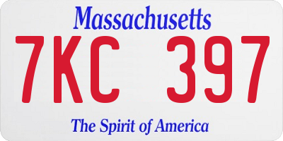 MA license plate 7KC397