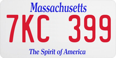 MA license plate 7KC399