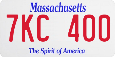 MA license plate 7KC400