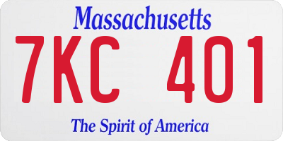 MA license plate 7KC401