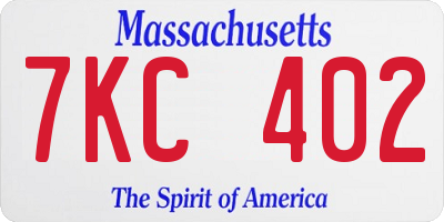 MA license plate 7KC402