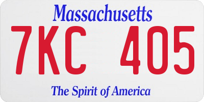 MA license plate 7KC405