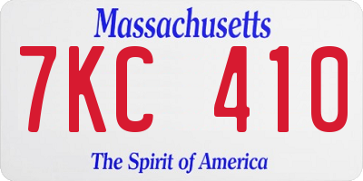MA license plate 7KC410