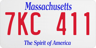 MA license plate 7KC411