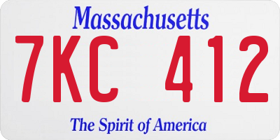 MA license plate 7KC412