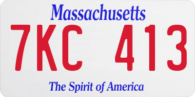 MA license plate 7KC413