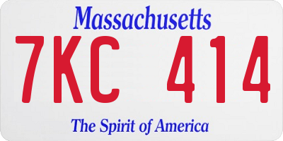 MA license plate 7KC414
