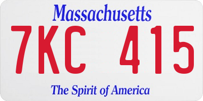 MA license plate 7KC415