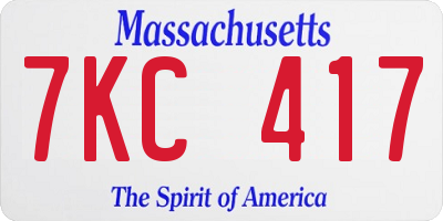 MA license plate 7KC417
