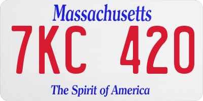 MA license plate 7KC420
