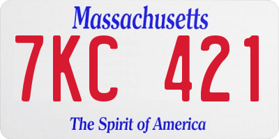MA license plate 7KC421