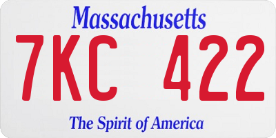 MA license plate 7KC422
