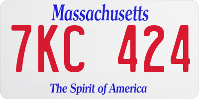 MA license plate 7KC424