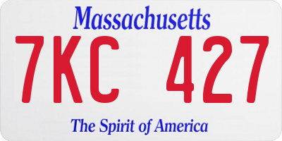 MA license plate 7KC427