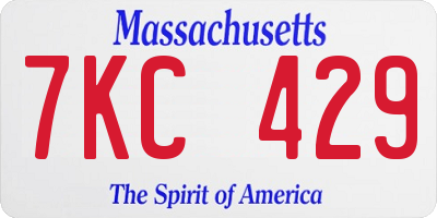 MA license plate 7KC429