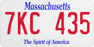 MA license plate 7KC435