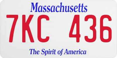 MA license plate 7KC436