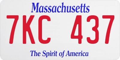 MA license plate 7KC437