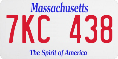 MA license plate 7KC438