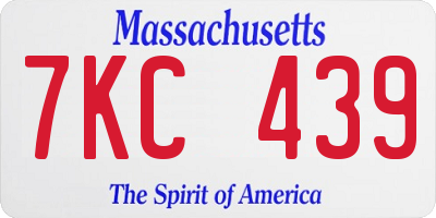 MA license plate 7KC439