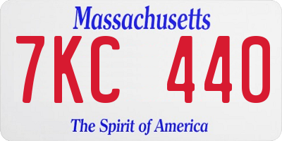 MA license plate 7KC440
