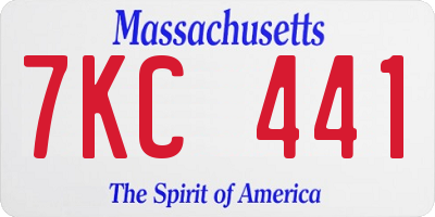MA license plate 7KC441