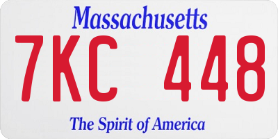 MA license plate 7KC448