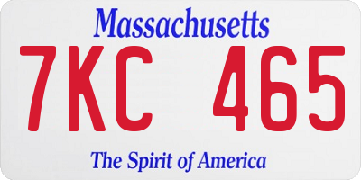 MA license plate 7KC465