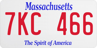 MA license plate 7KC466